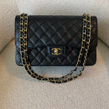 CHANEL Handbag Black Chanel Black Caviar Quilted Jumbo Classic Flap GHW -Knockoff
