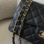 CHANEL Handbag Black Chanel Black Caviar Quilted Jumbo Classic Flap GHW -Knockoff
