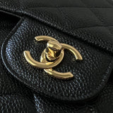 CHANEL Handbag Black Chanel Black Caviar Quilted Jumbo Classic Flap GHW -Knockoff
