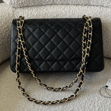 CHANEL Handbag Black Chanel Black Caviar Quilted Jumbo Classic Flap GHW -Knockoff
