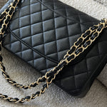 CHANEL Handbag Black Chanel Black Caviar Quilted Jumbo Classic Flap GHW -Knockoff
