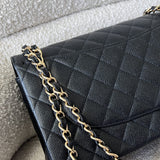 CHANEL Handbag Black Chanel Black Caviar Quilted Jumbo Classic Flap GHW -Knockoff
