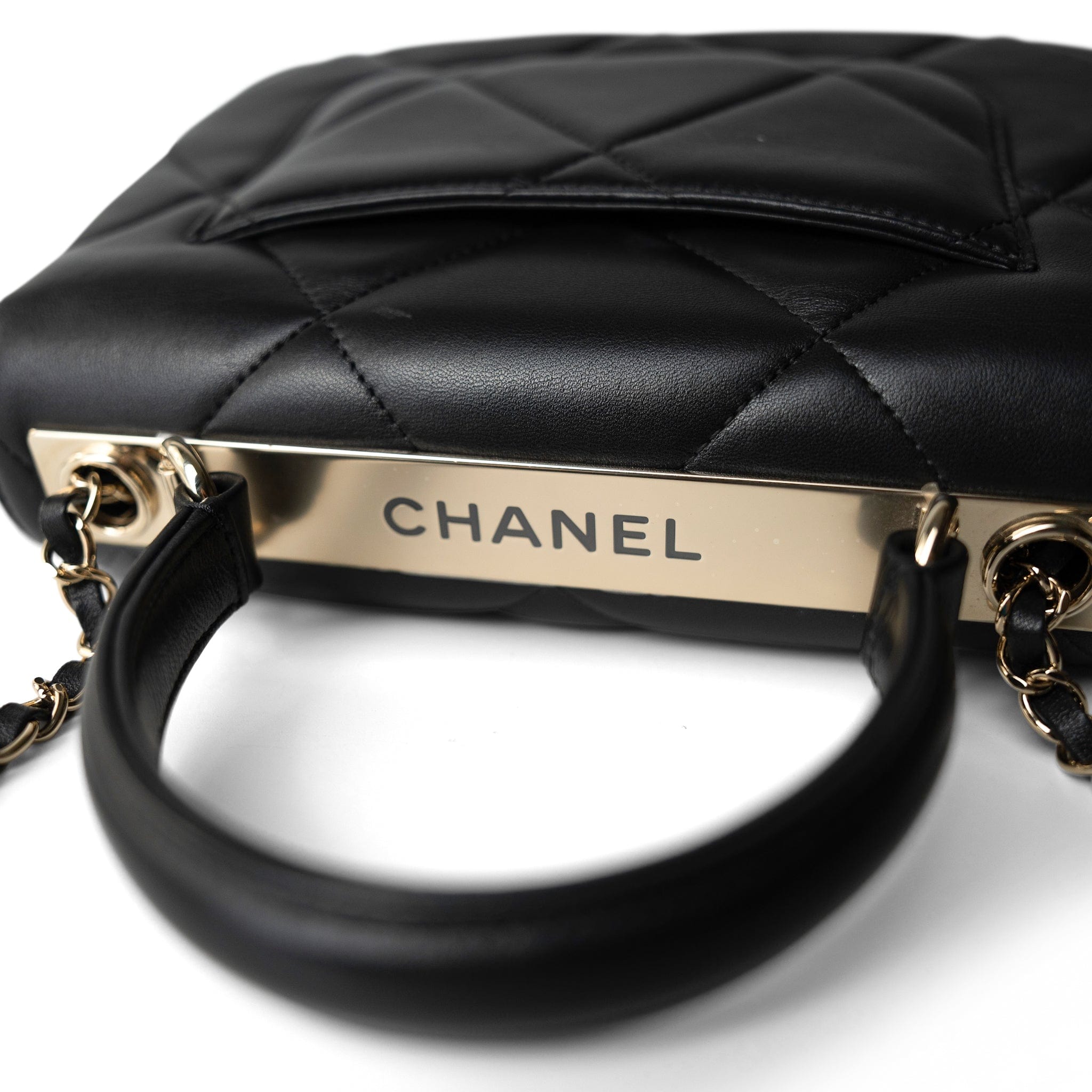 CHANEL Handbag Black Chanel Black Lambskin Quilted Trendy CC Small Bag Gold Hardware -Knockoff
