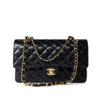 CHANEL Handbag Black Classic Flap Medium Caviar Quilted Gold Hardware -Knockoff
