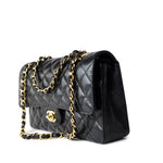 CHANEL Handbag Black Classic Flap Medium Caviar Quilted Gold Hardware -Knockoff
