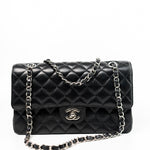 CHANEL Handbag Black Classic Flap Medium Caviar Quilted Silver Hardware -Knockoff
