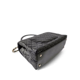 CHANEL Handbag Black / Coco Handle Black Caviar Quilted Coco Handle Medium Light Gold Hardware -Knockoff
