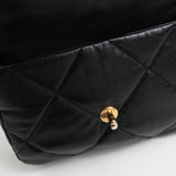 CHANEL Handbag Black Goatskin Quilted 19 Flap Small AGHW -Knockoff
