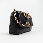 CHANEL Handbag Black Goatskin Quilted 19 Flap Small AGHW -Knockoff
