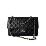 CHANEL Handbag Black Jumbo Caviar Quilted Classic Double Flap SHW -Knockoff
