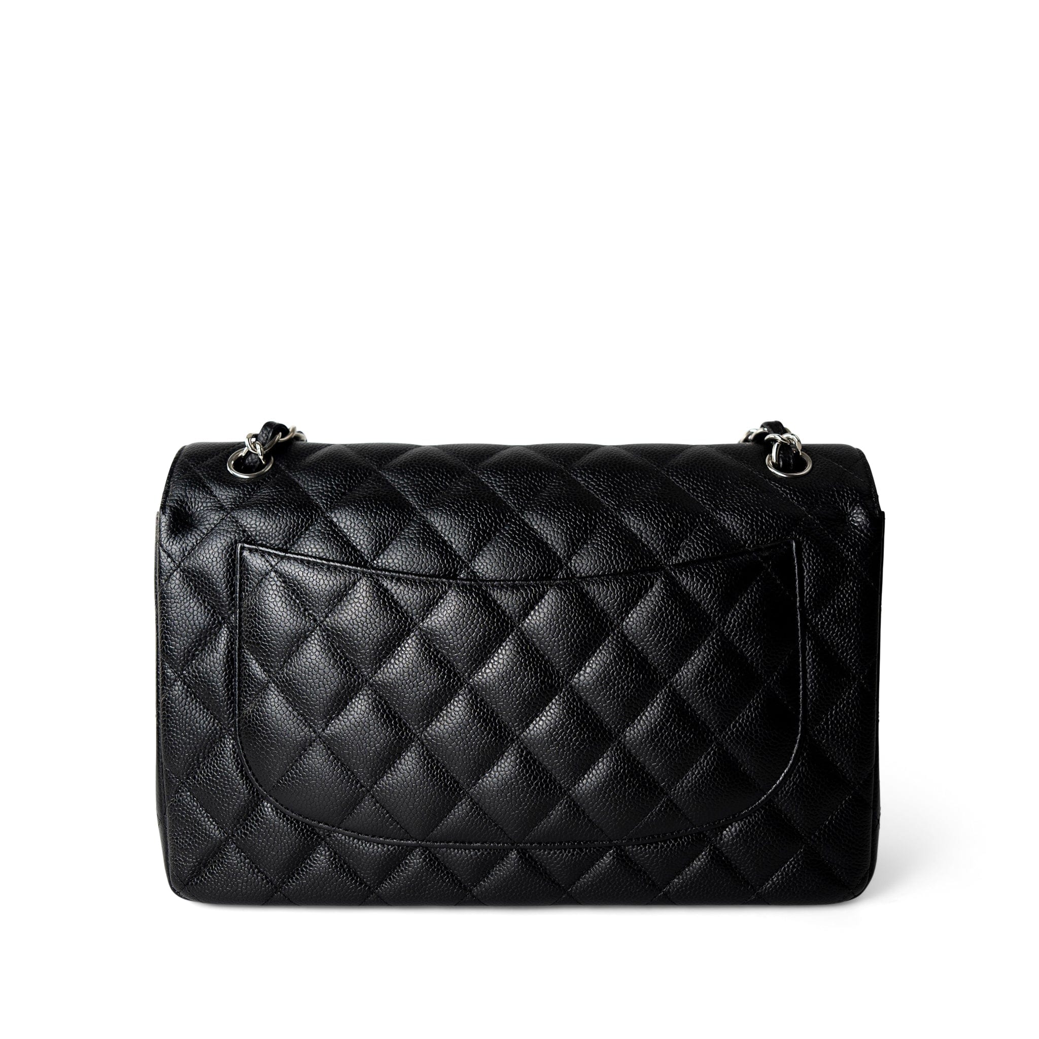 CHANEL Handbag Black Jumbo Caviar Quilted Classic Double Flap SHW -Knockoff
