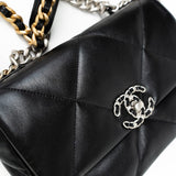 CHANEL Handbag Black Lambskin Quilted 19 Flap Small -Knockoff
