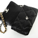 CHANEL Handbag Black Lambskin Quilted 19 Flap Small -Knockoff
