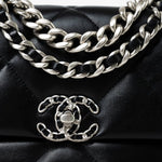 CHANEL Handbag Black Lambskin Quilted 19 Flap Small -Knockoff
