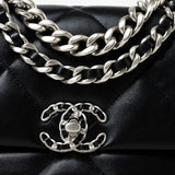 CHANEL Handbag Black Lambskin Quilted 19 Flap Small -Knockoff
