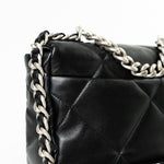 CHANEL Handbag Black Lambskin Quilted 19 Flap Small -Knockoff
