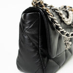 CHANEL Handbag Black Lambskin Quilted 19 Flap Small -Knockoff
