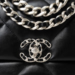 CHANEL Handbag Black Lambskin Quilted 19 Flap Small -Knockoff
