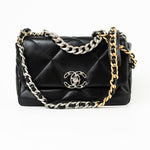 CHANEL Handbag Black Lambskin Quilted 19 Flap Small -Knockoff
