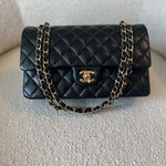 CHANEL Handbag Black Lambskin Quilted Classic Flap Medium GHW -Knockoff
