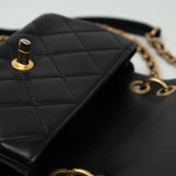 CHANEL Handbag Black Lambskin Quilted Entwined Single Flap Mini Aged Hardware -Knockoff
