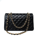 CHANEL Handbag Black Lambskin Quilted Medium Classic Flap Gold Hardware -Knockoff
