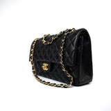 CHANEL Handbag Black Lambskin Quilted Medium Classic Flap Gold Hardware -Knockoff
