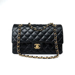 CHANEL Handbag Black Lambskin Quilted Medium Classic Flap Gold Hardware -Knockoff
