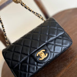 CHANEL Handbag Black Lambskin Quilted Mini Rectangular CC Pearl Crush Single Flap AGHW -Knockoff
