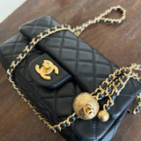 CHANEL Handbag Black Lambskin Quilted Mini Rectangular CC Pearl Crush Single Flap AGHW -Knockoff
