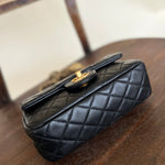 CHANEL Handbag Black Lambskin Quilted Mini Rectangular CC Pearl Crush Single Flap AGHW -Knockoff
