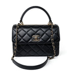 CHANEL Handbag Black Lambskin Quilted Trendy CC Small Light Gold Hardware -Knockoff
