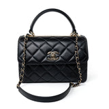 CHANEL Handbag Black Lambskin Quilted Trendy CC Small Light Gold Hardware -Knockoff
