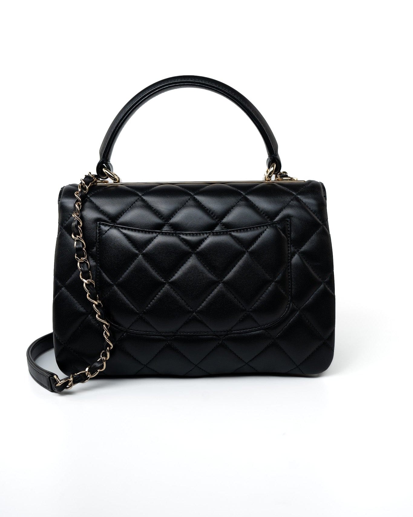 CHANEL Handbag Black Lambskin Quilted Trendy CC Small Light Gold Hardware -Knockoff
