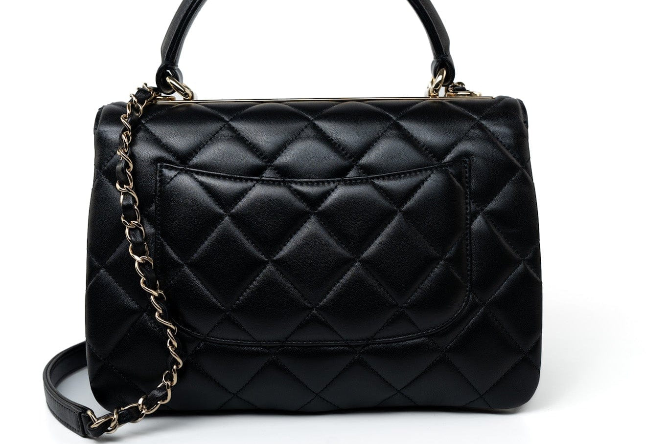 CHANEL Handbag Black Lambskin Quilted Trendy CC Small Light Gold Hardware -Knockoff
