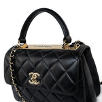 CHANEL Handbag Black Lambskin Quilted Trendy CC Small Light Gold Hardware -Knockoff
