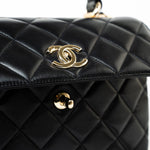 CHANEL Handbag Black Lambskin Quilted Trendy CC Small Light Gold Hardware -Knockoff
