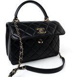 CHANEL Handbag Black Lambskin Quilted Trendy CC Small Light Gold Hardware -Knockoff
