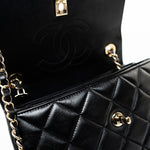 CHANEL Handbag Black Lambskin Quilted Trendy CC Small Light Gold Hardware -Knockoff
