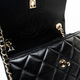 CHANEL Handbag Black Lambskin Quilted Trendy CC Small Light Gold Hardware -Knockoff
