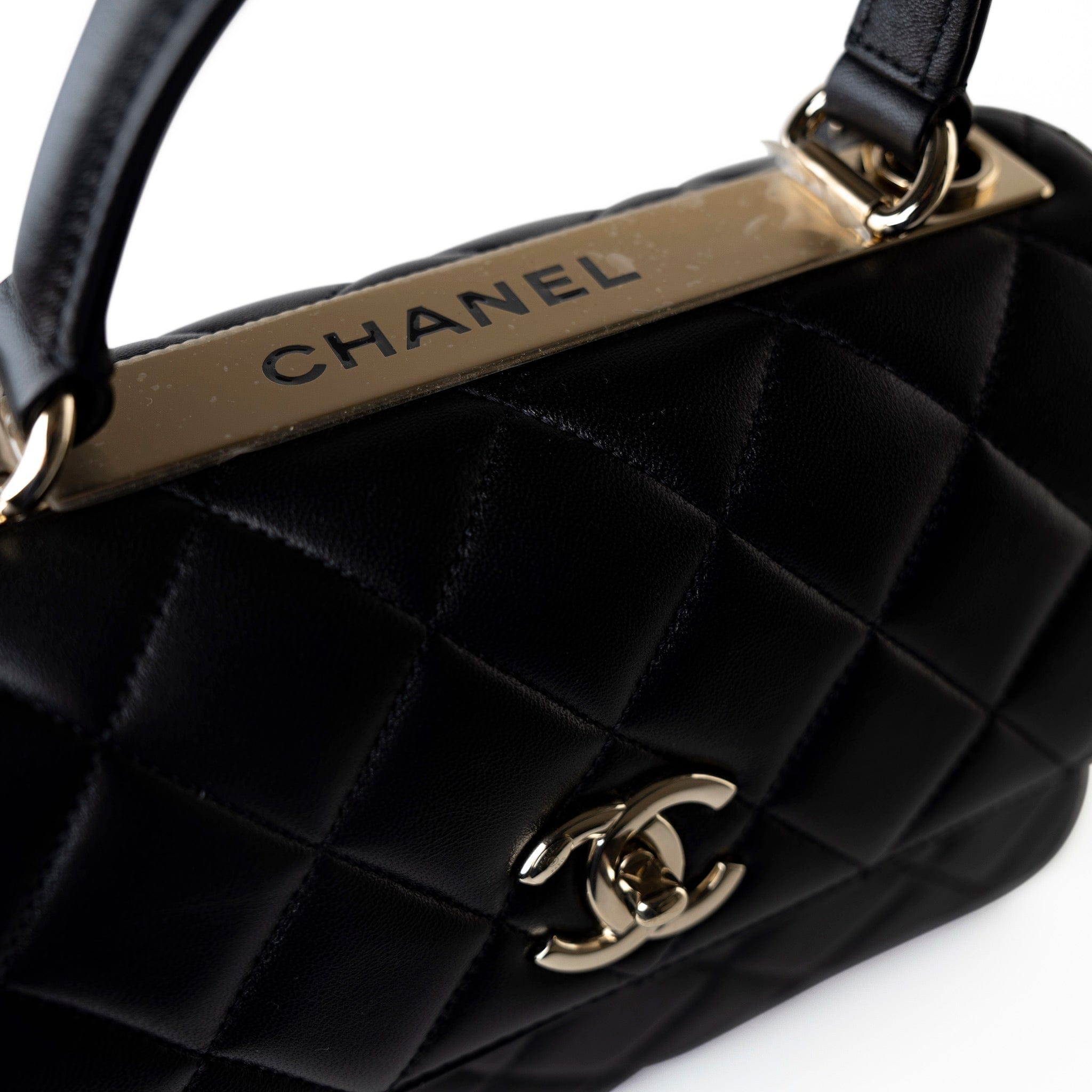 CHANEL Handbag Black Lambskin Quilted Trendy CC Small Light Gold Hardware -Knockoff
