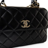 CHANEL Handbag Black Lambskin Quilted Trendy CC Small Light Gold Hardware -Knockoff
