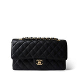 CHANEL Handbag Black Medium Black Caviar Quilted Classic Flap Gold Hardware -Knockoff
