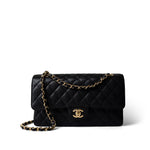 CHANEL Handbag Black Medium Black Caviar Quilted Classic Flap Gold Hardware -Knockoff
