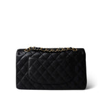 CHANEL Handbag Black Medium Black Caviar Quilted Classic Flap Gold Hardware -Knockoff
