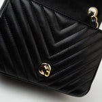 CHANEL Handbag Black Mini Square Black Lambskin Chevron Flap LGHW -Knockoff
