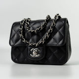 CHANEL Handbag Black Mini Square Caviar Quilted Single Flap SHW -Knockoff
