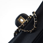 CHANEL Handbag Black Navy Caviar Quilted Classic Flap Medium Light Gold Hardware -Knockoff
