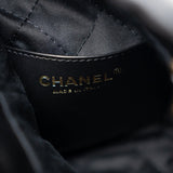 CHANEL Handbag Black Shiny Black Calfskin Quilted Mini 22 Bag Antique Gold Hardware -Knockoff
