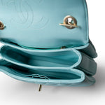 CHANEL Handbag Blue 19C Tiffany Blue Chevron Lambskin Trendy CC Flap Small Light Gold Hardware -Knockoff
